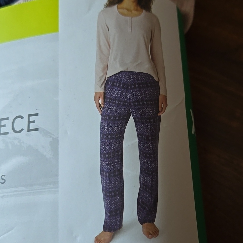 Eddie Bauer Pink and Blue Waffle Fleece 3 Piece Sleep Set - Picture 3 of 4